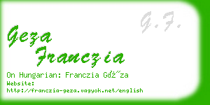 geza franczia business card